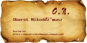 Oberst Nikodémusz névjegykártya